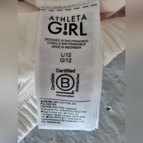 NEW- Athleta Pastel Tie-Dye Sweatshirt Crop, Size Large (12) - Picture 5 of 5